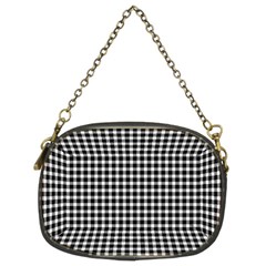 Plaid Black White Line Chain Purses (two Sides)  by Mariart