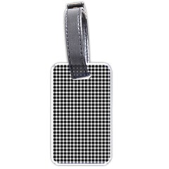 Plaid Black White Line Luggage Tags (one Side)  by Mariart