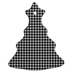 Plaid Black White Line Ornament (christmas Tree) 