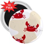 Sand Animals Red Crab 3  Magnets (10 pack)  Front