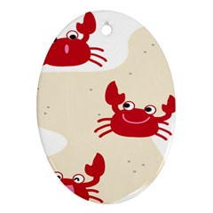 Sand Animals Red Crab Oval Ornament (two Sides)