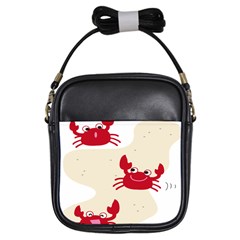 Sand Animals Red Crab Girls Sling Bags