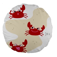 Sand Animals Red Crab Large 18  Premium Flano Round Cushions by Mariart