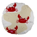 Sand Animals Red Crab Large 18  Premium Flano Round Cushions Front
