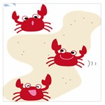 Sand Animals Red Crab Large Satin Scarf (Square) Front