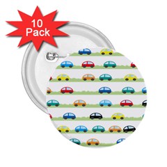 Small Car Red Yellow Blue Orange Black Kids 2 25  Buttons (10 Pack) 