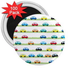 Small Car Red Yellow Blue Orange Black Kids 3  Magnets (100 Pack)