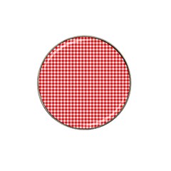 Plaid Red White Line Hat Clip Ball Marker (4 Pack) by Mariart