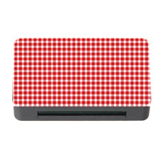 Plaid Red White Line Memory Card Reader With Cf