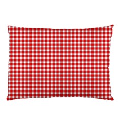 Plaid Red White Line Pillow Case (two Sides)