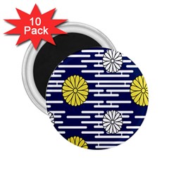Sunflower Line Blue Yellpw 2.25  Magnets (10 pack) 