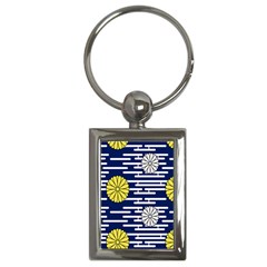 Sunflower Line Blue Yellpw Key Chains (rectangle) 