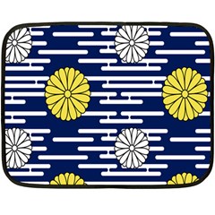 Sunflower Line Blue Yellpw Fleece Blanket (Mini)