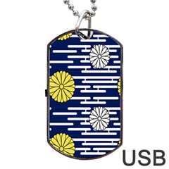 Sunflower Line Blue Yellpw Dog Tag USB Flash (Two Sides)