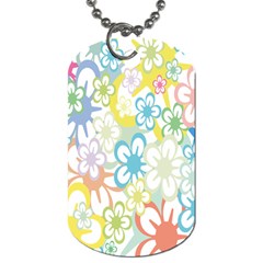 Star Flower Rainbow Sunflower Sakura Dog Tag (one Side) by Mariart