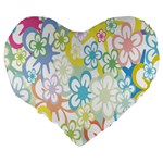 Star Flower Rainbow Sunflower Sakura Large 19  Premium Heart Shape Cushions Back