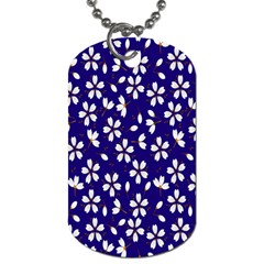Star Flower Blue White Dog Tag (one Side) by Mariart