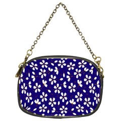 Star Flower Blue White Chain Purses (two Sides) 