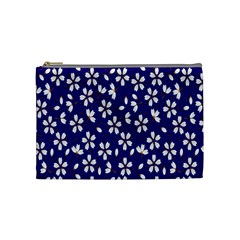 Star Flower Blue White Cosmetic Bag (medium) 