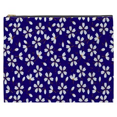 Star Flower Blue White Cosmetic Bag (xxxl) 