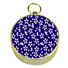 Star Flower Blue White Gold Compasses