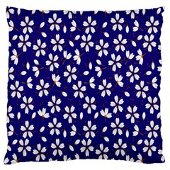 Star Flower Blue White Standard Flano Cushion Case (two Sides) by Mariart