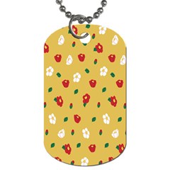 Tulip Sunflower Sakura Flower Floral Red White Leaf Green Dog Tag (one Side) by Mariart