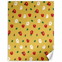 Tulip Sunflower Sakura Flower Floral Red White Leaf Green Canvas 18  X 24   by Mariart