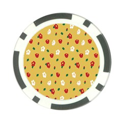 Tulip Sunflower Sakura Flower Floral Red White Leaf Green Poker Chip Card Guard