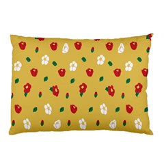 Tulip Sunflower Sakura Flower Floral Red White Leaf Green Pillow Case (two Sides) by Mariart