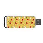 Tulip Sunflower Sakura Flower Floral Red White Leaf Green Portable USB Flash (Two Sides) Front