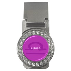Zodizc Libra Purple Money Clips (cz) 