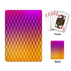 Triangle Plaid Chevron Wave Pink Purple Yellow Rainbow Playing Card