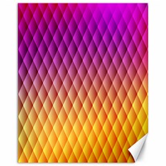 Triangle Plaid Chevron Wave Pink Purple Yellow Rainbow Canvas 16  x 20  