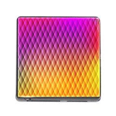 Triangle Plaid Chevron Wave Pink Purple Yellow Rainbow Memory Card Reader (Square)