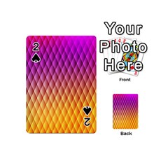 Triangle Plaid Chevron Wave Pink Purple Yellow Rainbow Playing Cards 54 (Mini) 