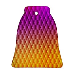 Triangle Plaid Chevron Wave Pink Purple Yellow Rainbow Ornament (Bell)