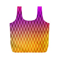 Triangle Plaid Chevron Wave Pink Purple Yellow Rainbow Full Print Recycle Bags (m)  by Mariart