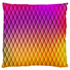 Triangle Plaid Chevron Wave Pink Purple Yellow Rainbow Large Flano Cushion Case (One Side)