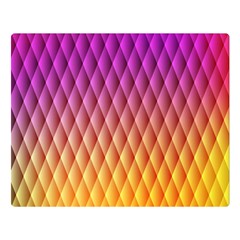 Triangle Plaid Chevron Wave Pink Purple Yellow Rainbow Double Sided Flano Blanket (Large) 