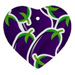 Vegetable Eggplant Purple Green Ornament (Heart) Front