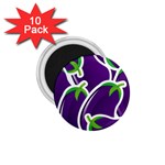 Vegetable Eggplant Purple Green 1.75  Magnets (10 pack)  Front