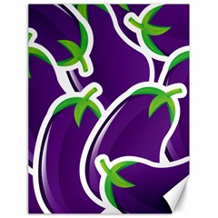 Vegetable Eggplant Purple Green Canvas 18  X 24   by Mariart