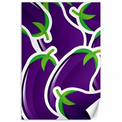 Vegetable Eggplant Purple Green Canvas 24  X 36  by Mariart