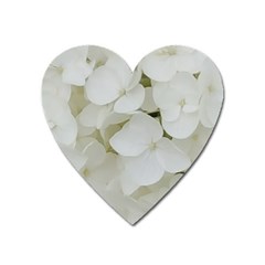Hydrangea Flowers Blossom White Floral Photography Elegant Bridal Chic  Heart Magnet by yoursparklingshop