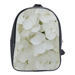Hydrangea Flowers Blossom White Floral Photography Elegant Bridal Chic  School Bags (xl)  by yoursparklingshop