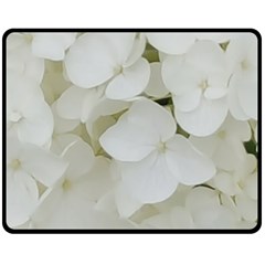 Hydrangea Flowers Blossom White Floral Photography Elegant Bridal Chic  Double Sided Fleece Blanket (medium)  by yoursparklingshop