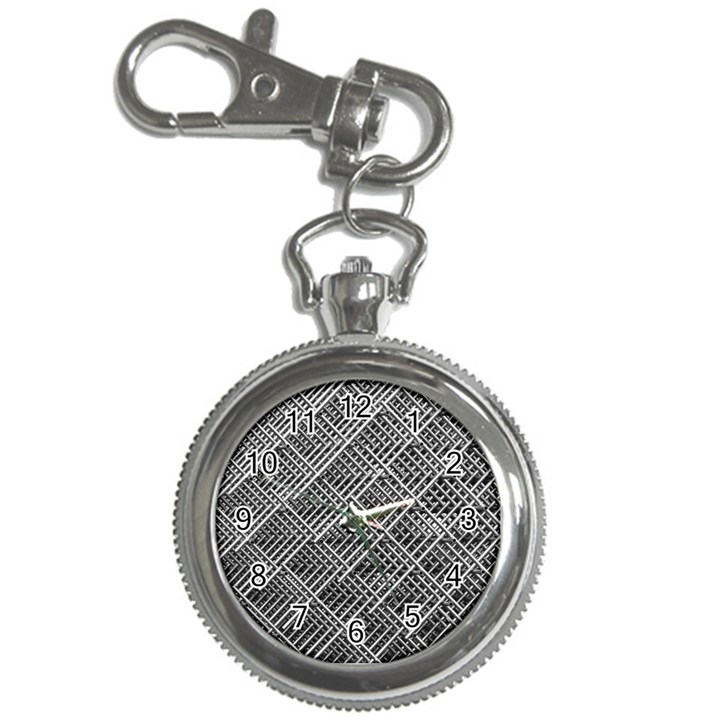 Pattern Metal Pipes Grid Key Chain Watches