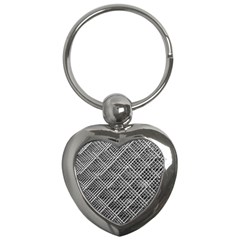 Pattern Metal Pipes Grid Key Chains (heart)  by Nexatart