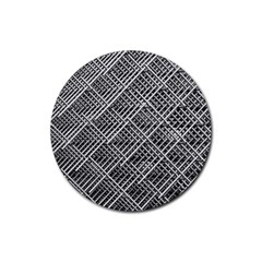 Pattern Metal Pipes Grid Rubber Coaster (round)  by Nexatart